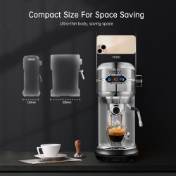 Macchina per caffè espresso HIBREW: 20 bar, design sottile, cialde e fondi di caffè